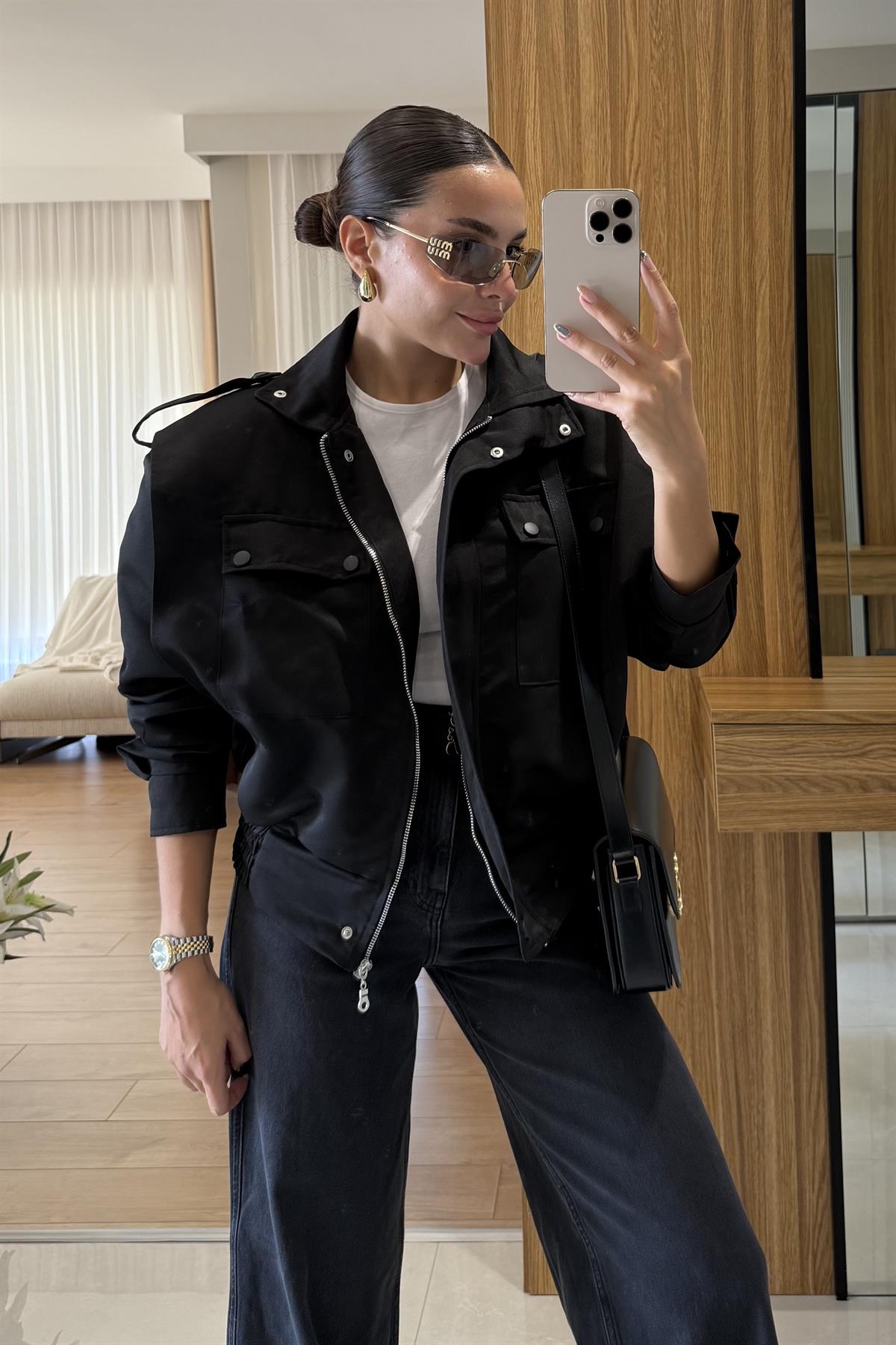 Donato Siyah Bomber Vatkalı Ceket 