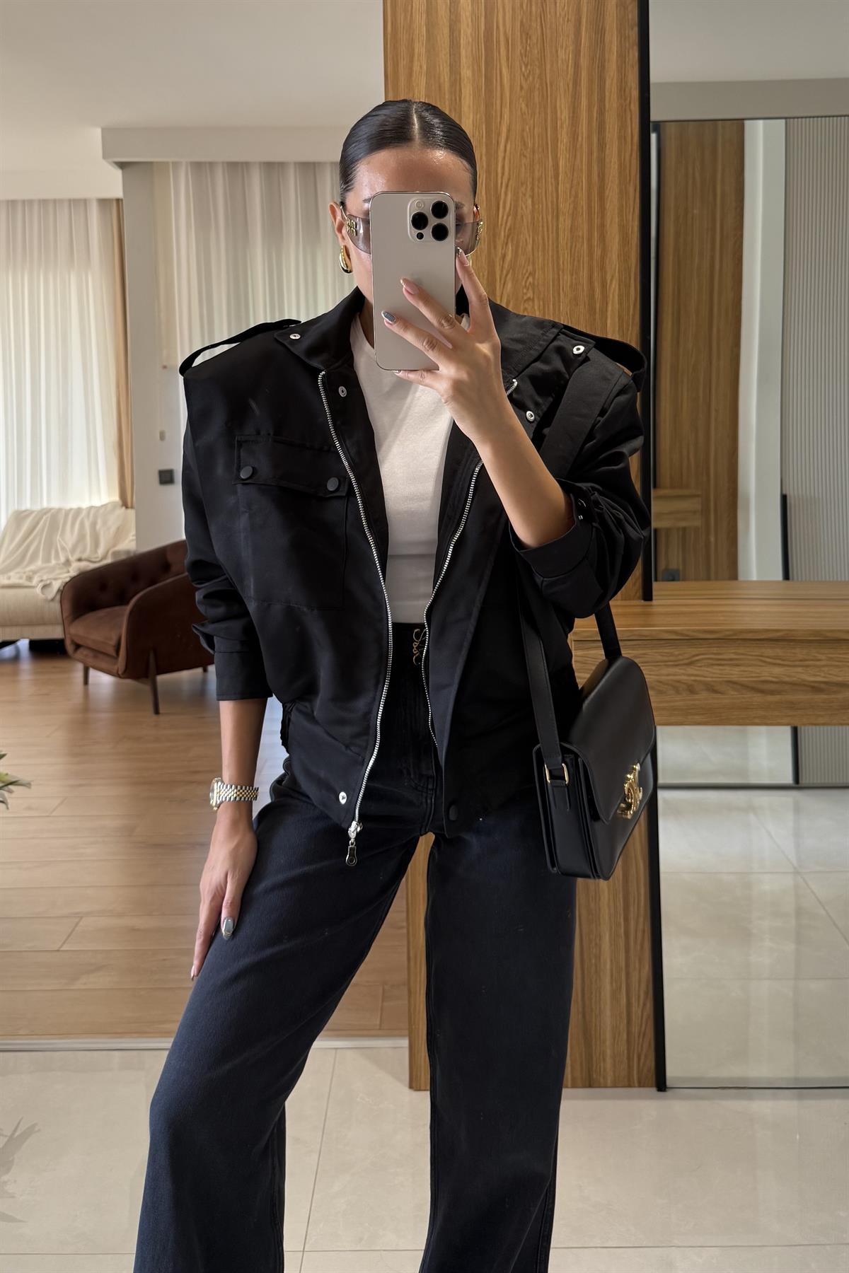 Donato Siyah Bomber Vatkalı Ceket 