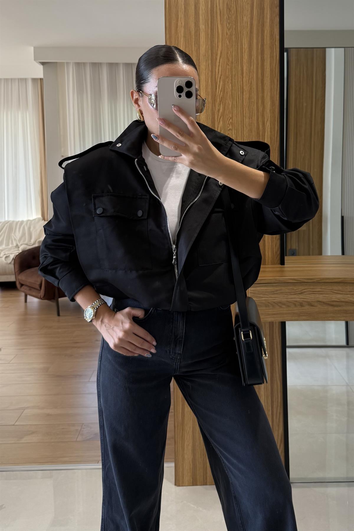 Donato Siyah Bomber Vatkalı Ceket 