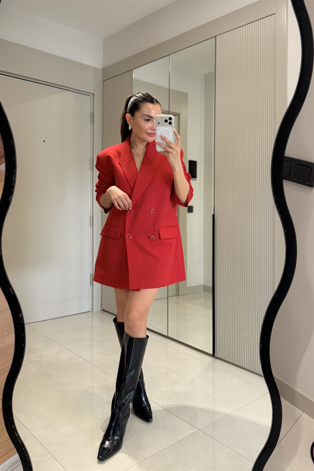 Dranger Kırmızı Oversize Blazer