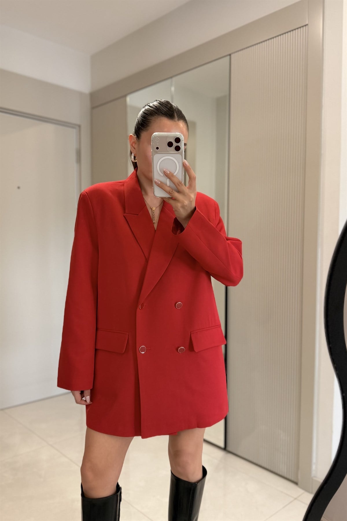 Dranger Kırmızı Oversize Blazer