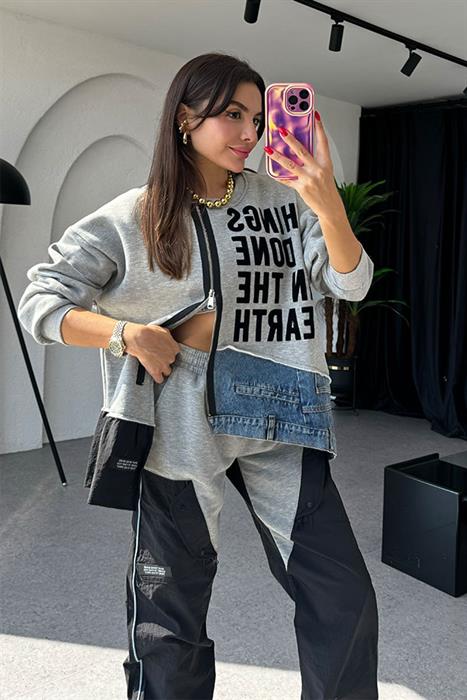 Earth Kot Karışım Tasarım Sweat