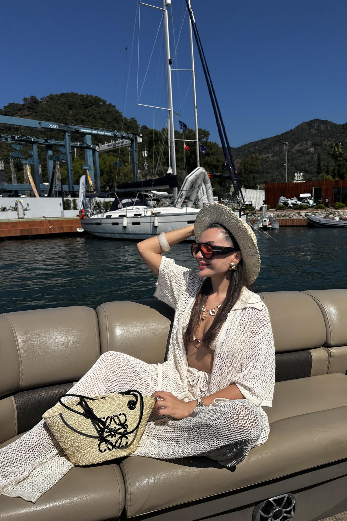 Edward Ekru Ajurlu Gömlek Pantolon Yazlık Takım