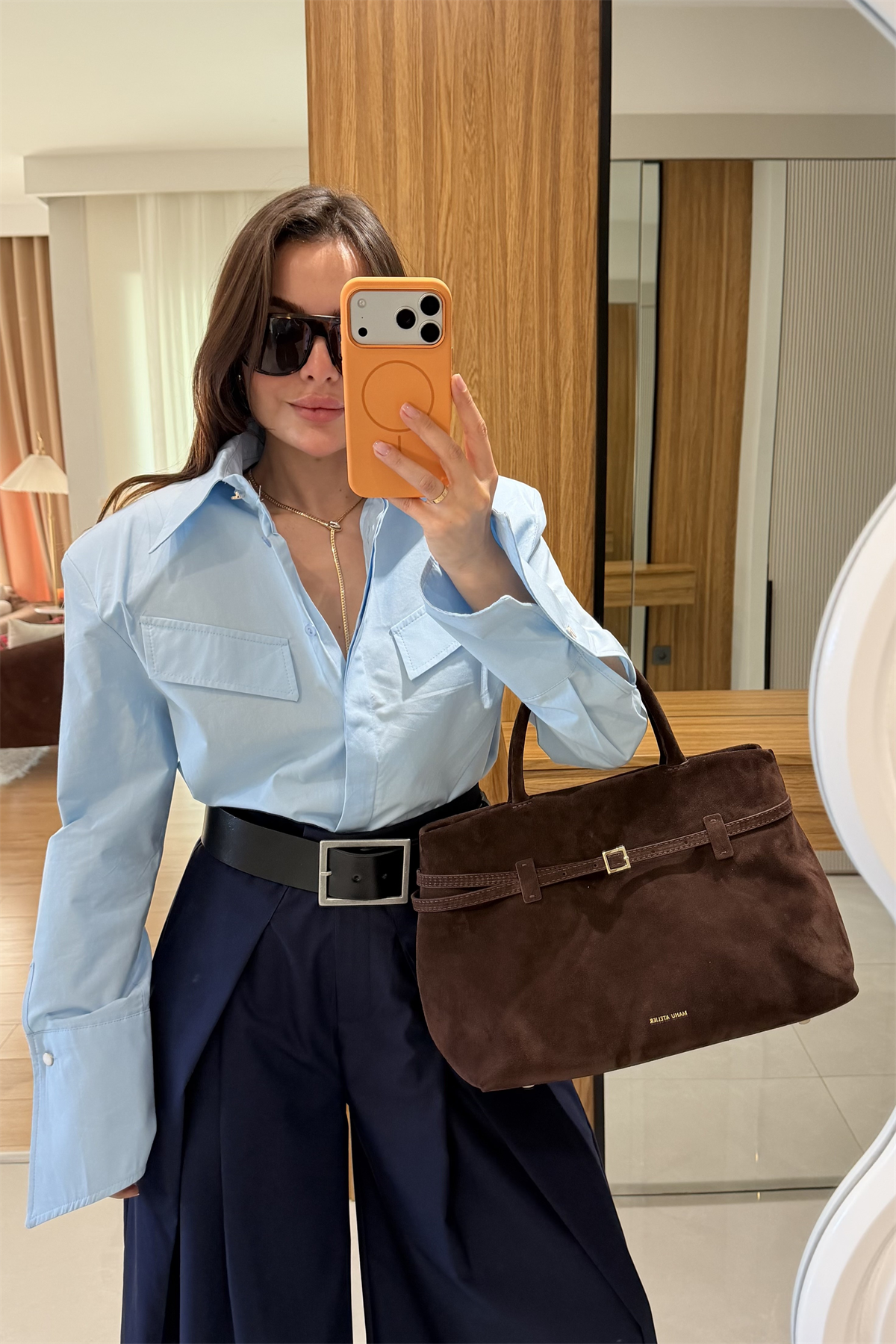 Eldora Mavi Vatkalı Gömlek