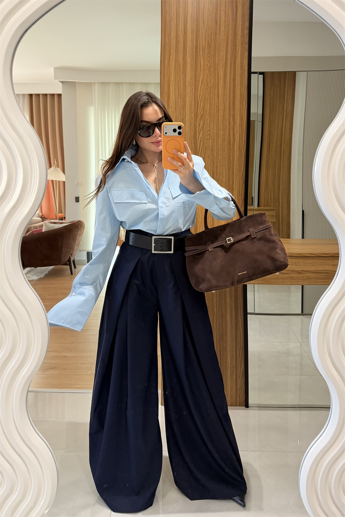 Eldora Mavi Vatkalı Gömlek