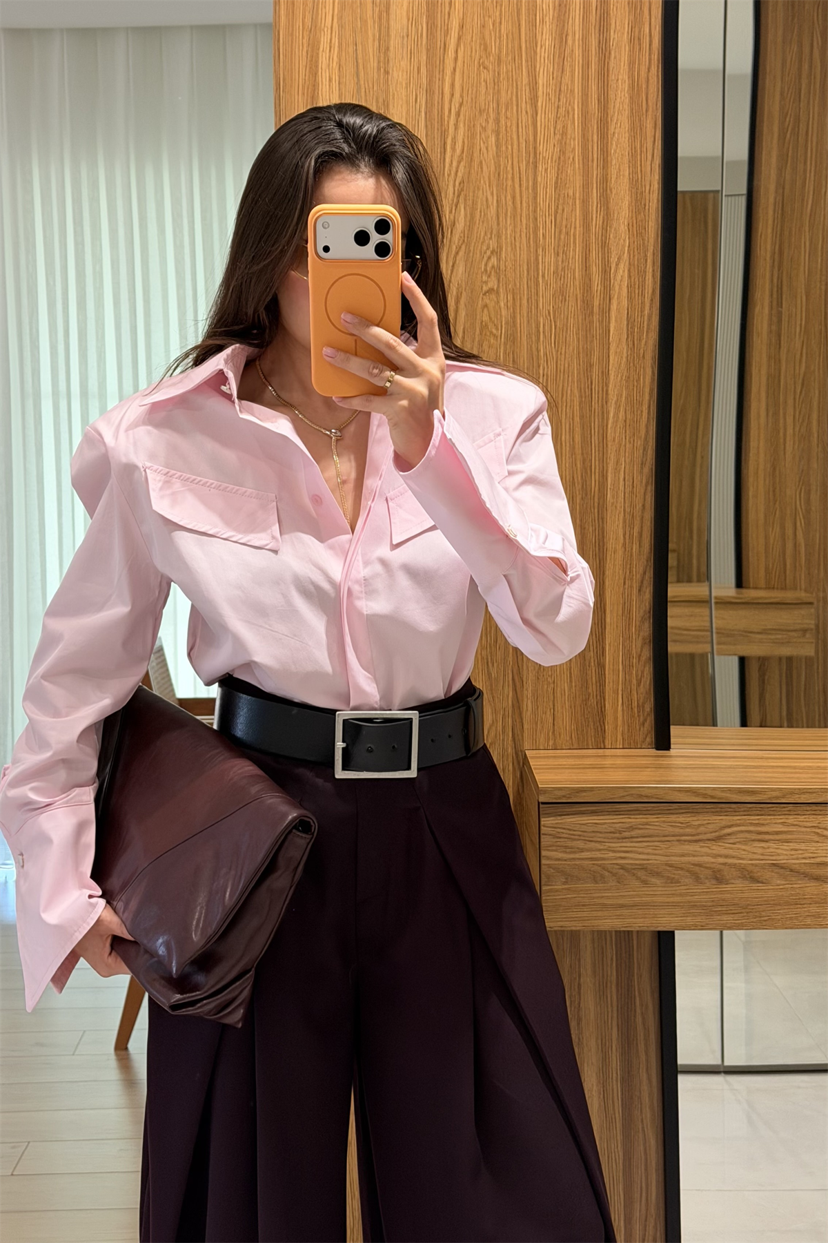 Eldora Pembe Vatkalı Gömlek