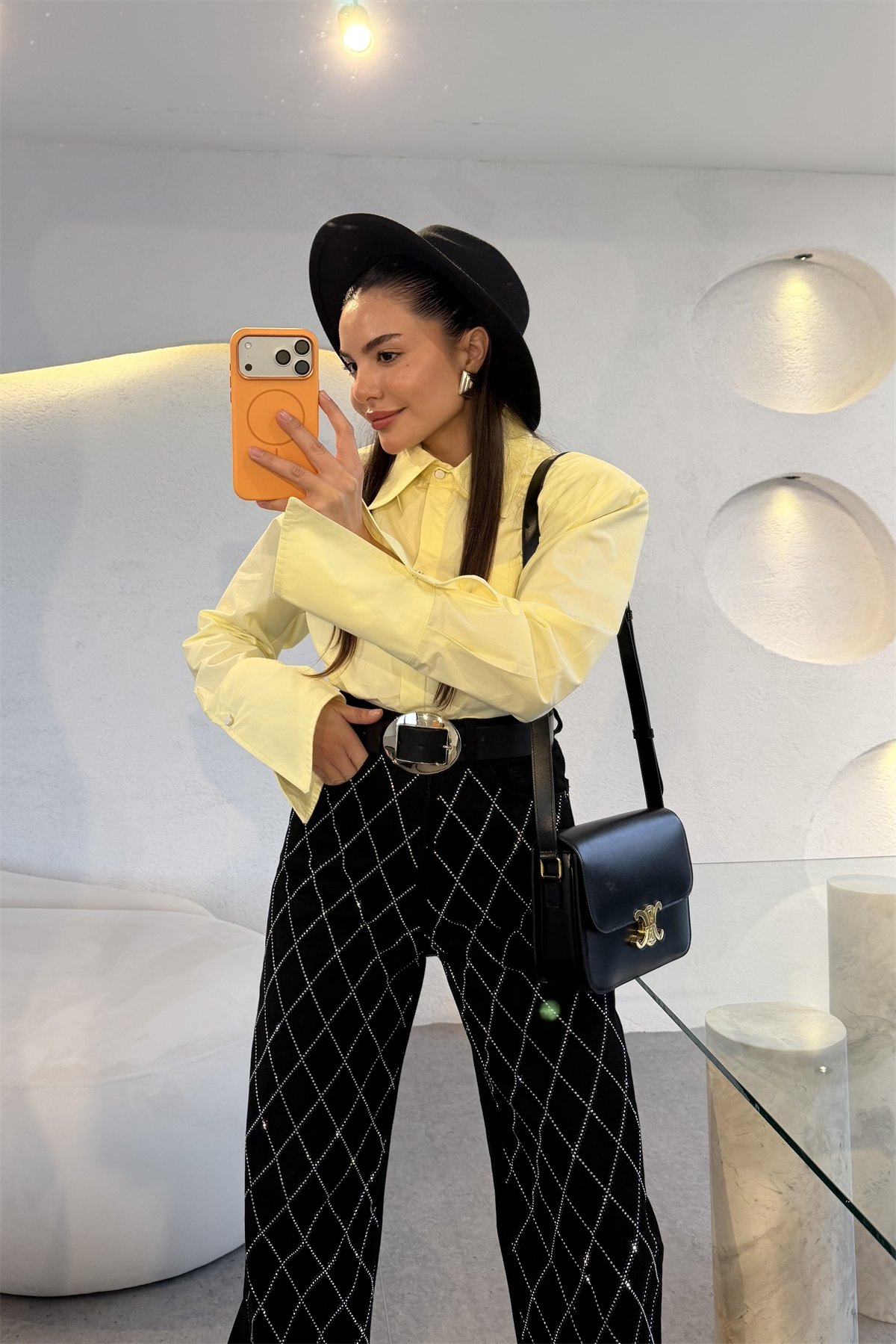 Eldora Sarı Vatkalı Gömlek