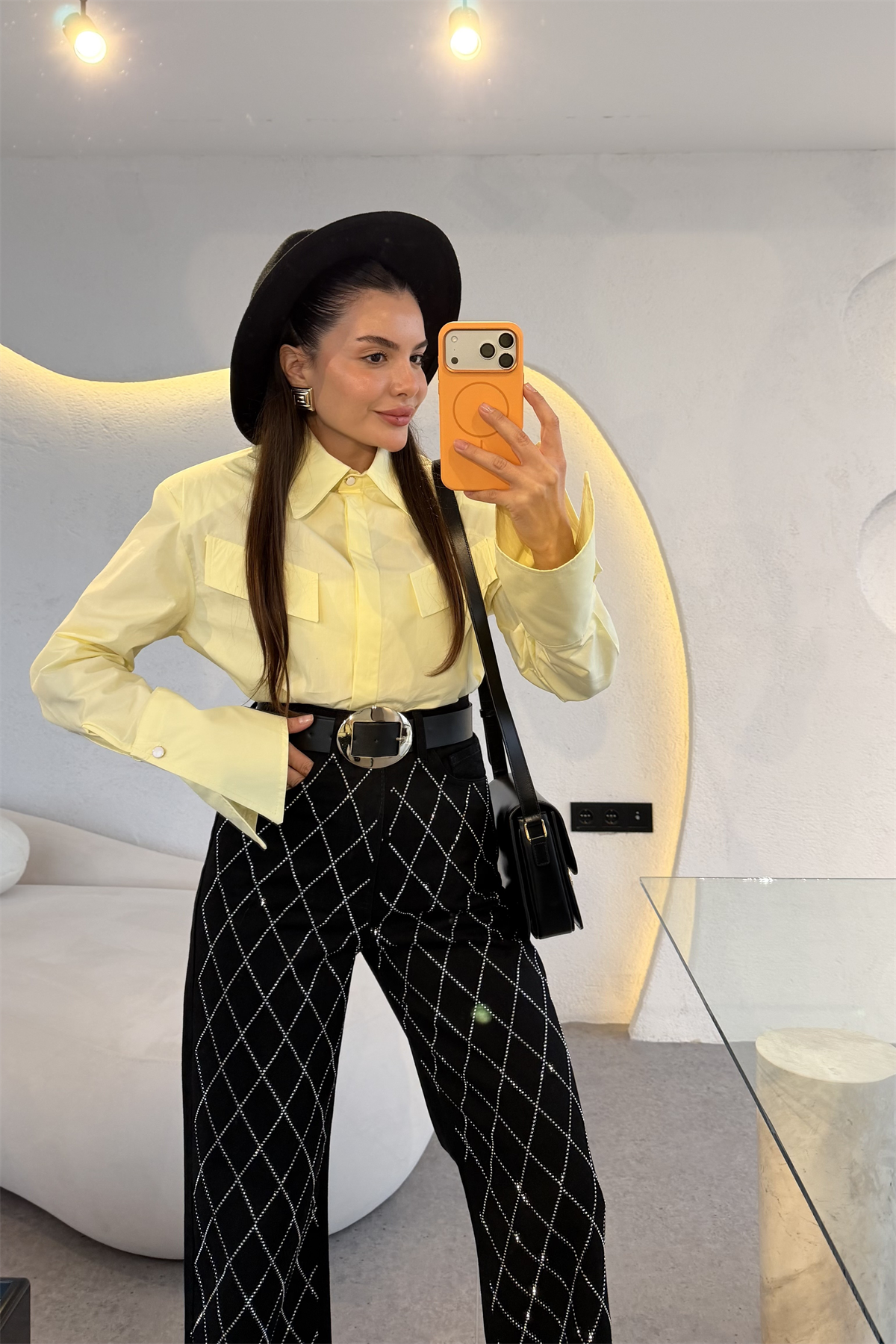 Eldora Sarı Vatkalı Gömlek