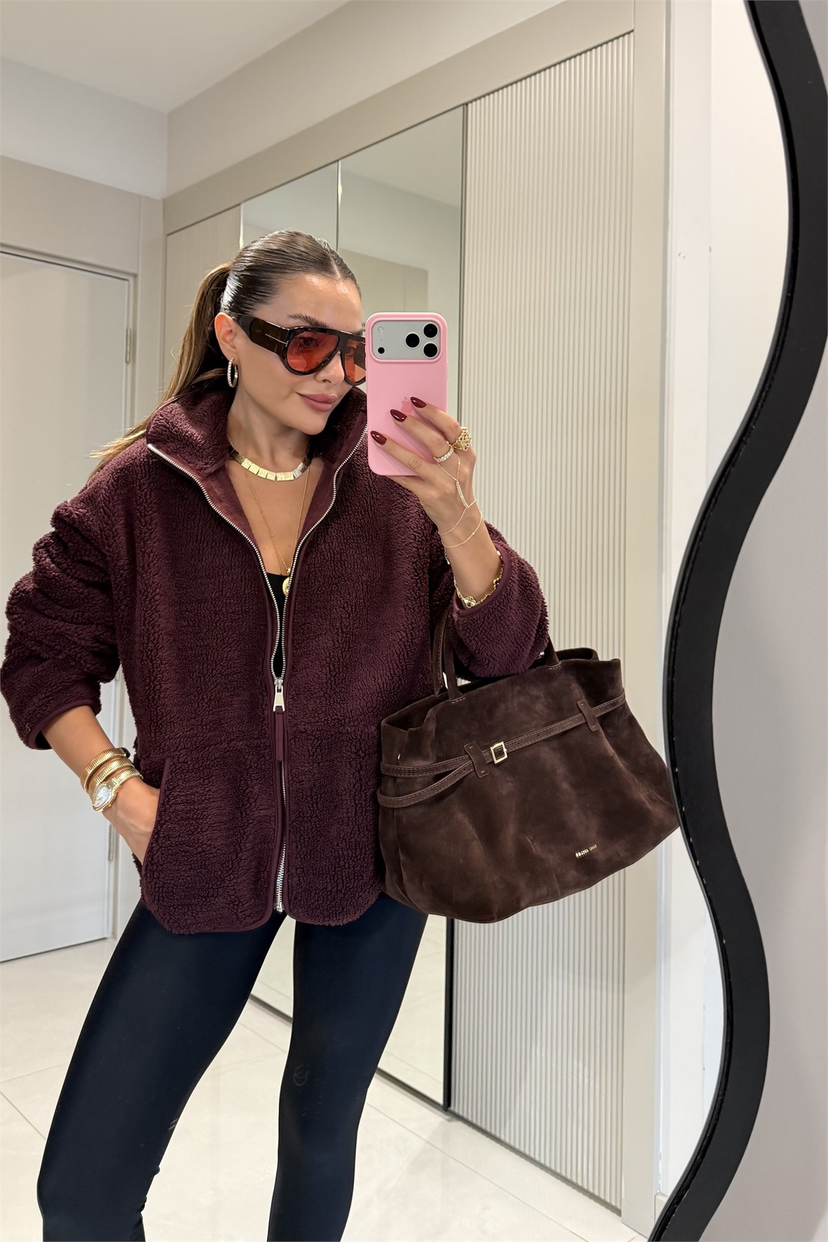 Eliana Mürdüm Teddy Fermuarlı Sweat