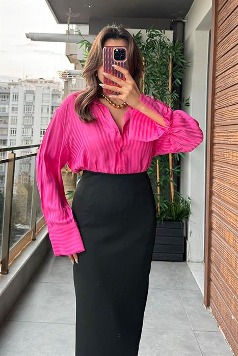 Ellary Pembe Çizgili Saten Gömlek