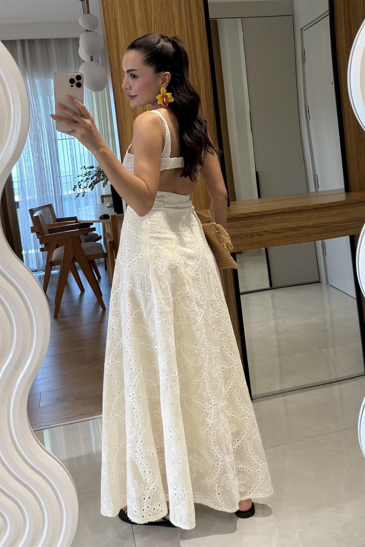 Elowen Bej Astarlı Fisto Elbise 