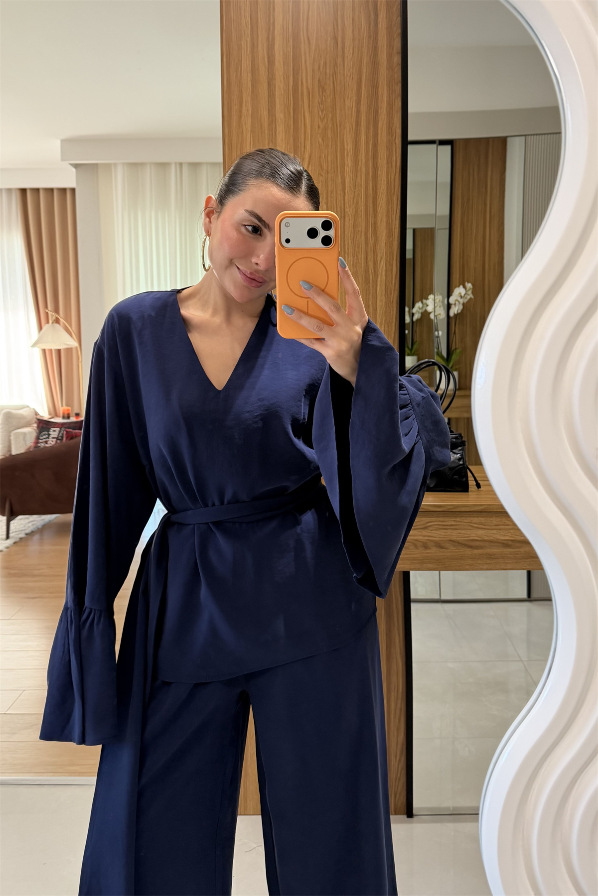 Elsa Lacivert Tensel Kuşaklı Takım