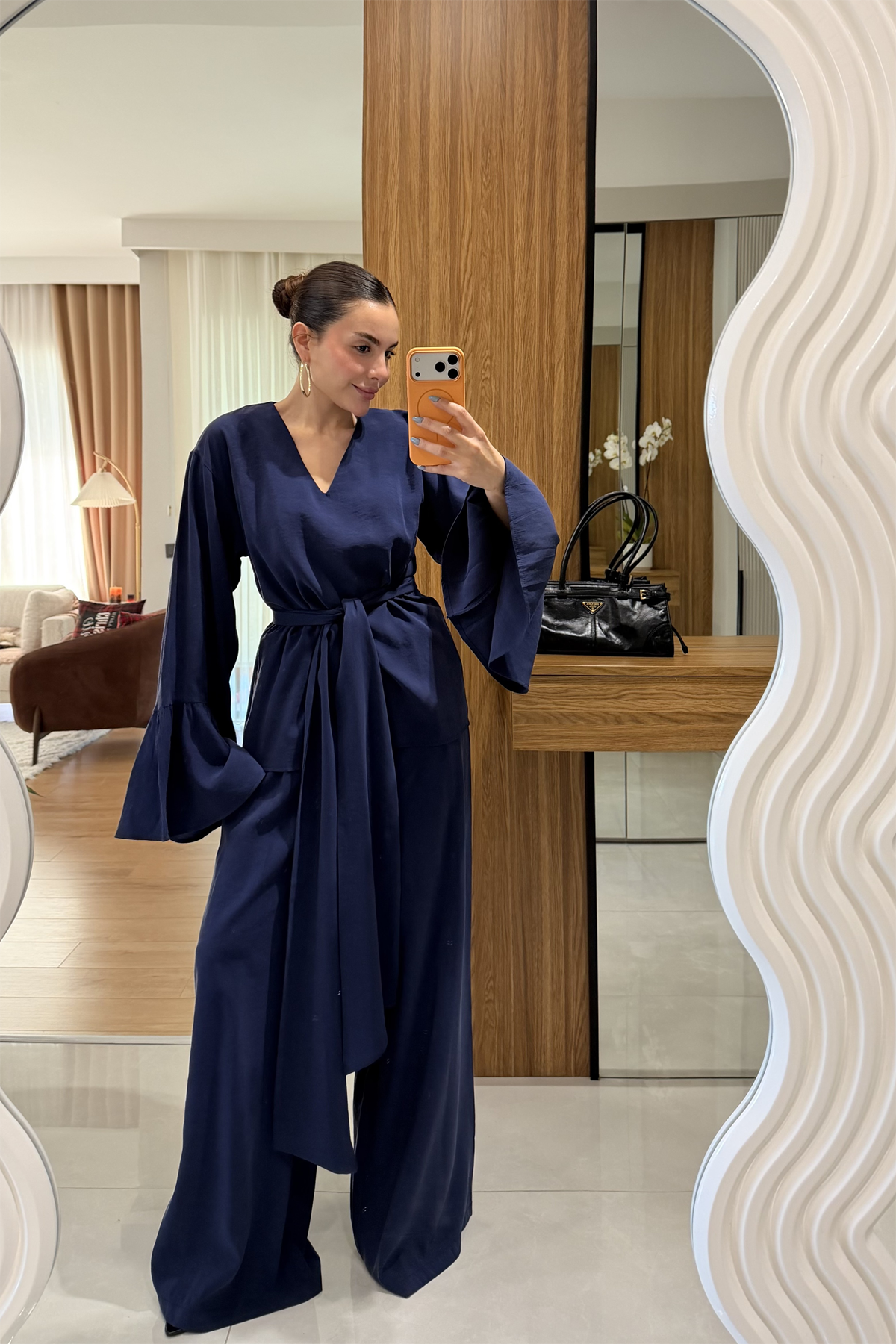 Elsa Lacivert Tensel Kuşaklı Takım