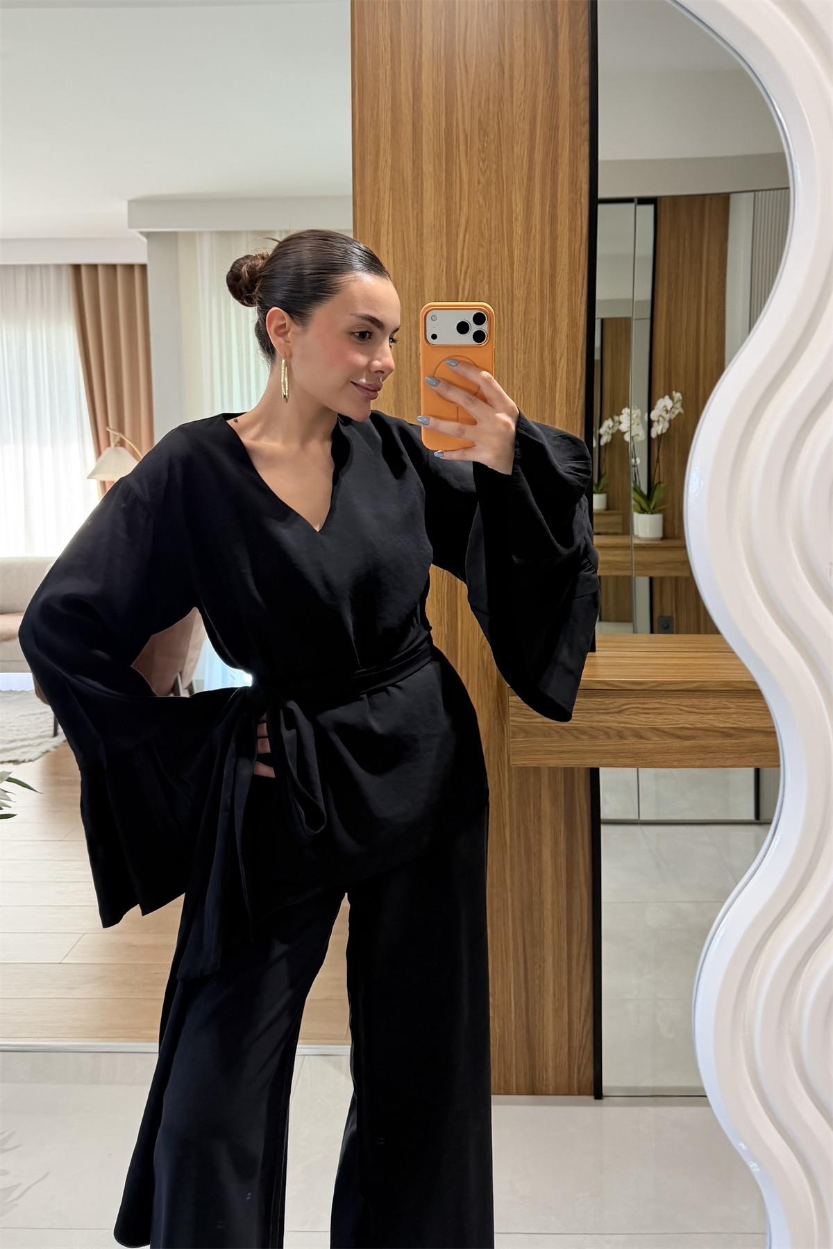 Elsa Siyah Tensel Kuşaklı Takım