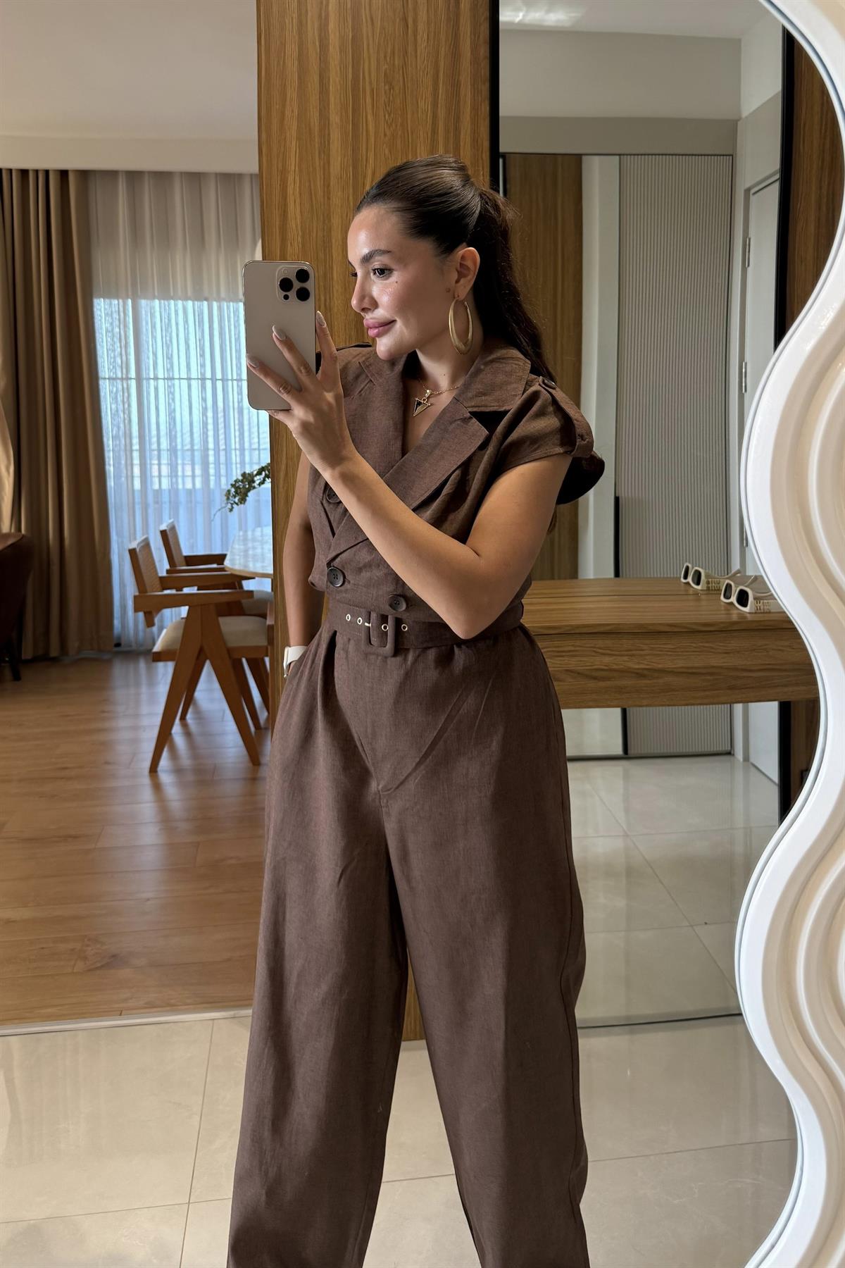 Elvis Kahve Kemerli Tulum 