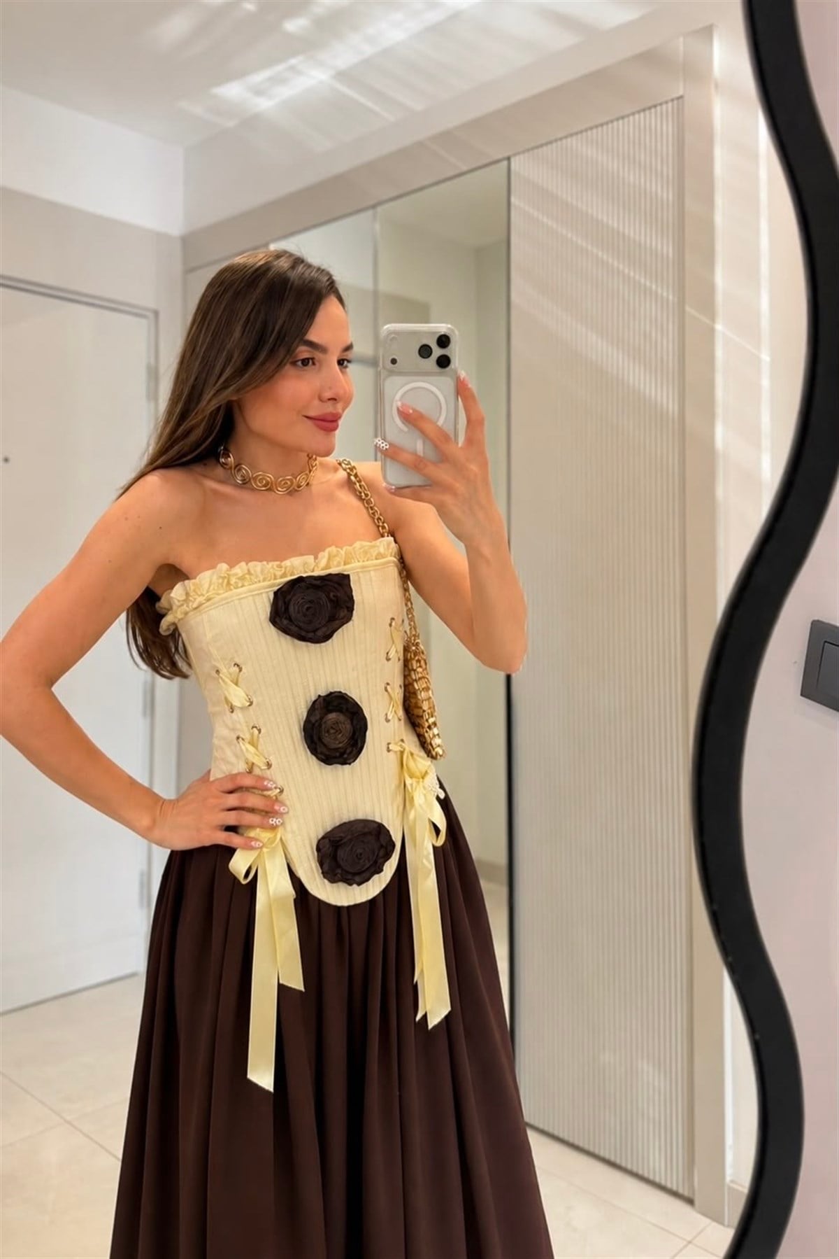 Elysia Sarı Gül Detaylı Korse Büstiyer