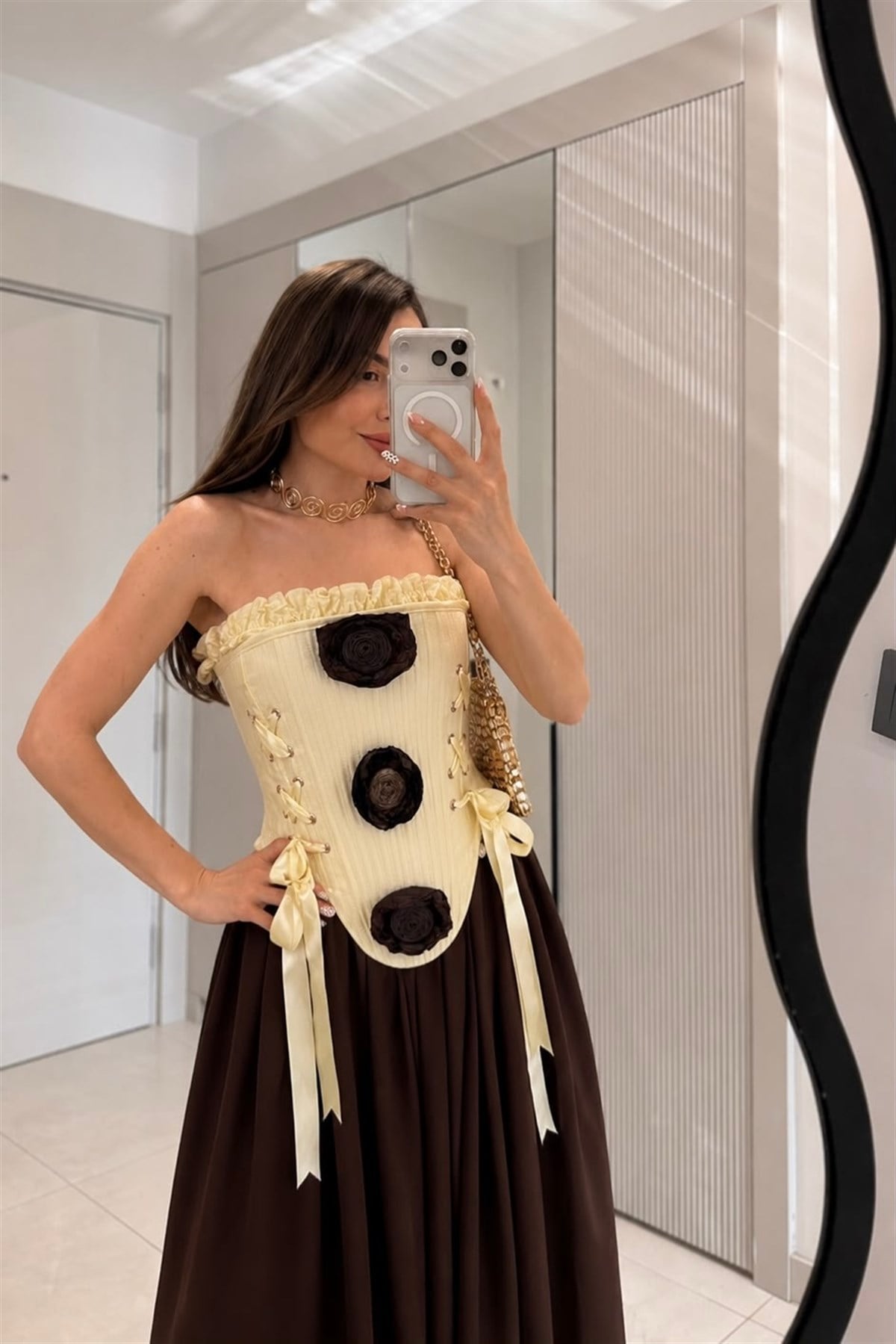 Elysia Sarı Gül Detaylı Korse Büstiyer
