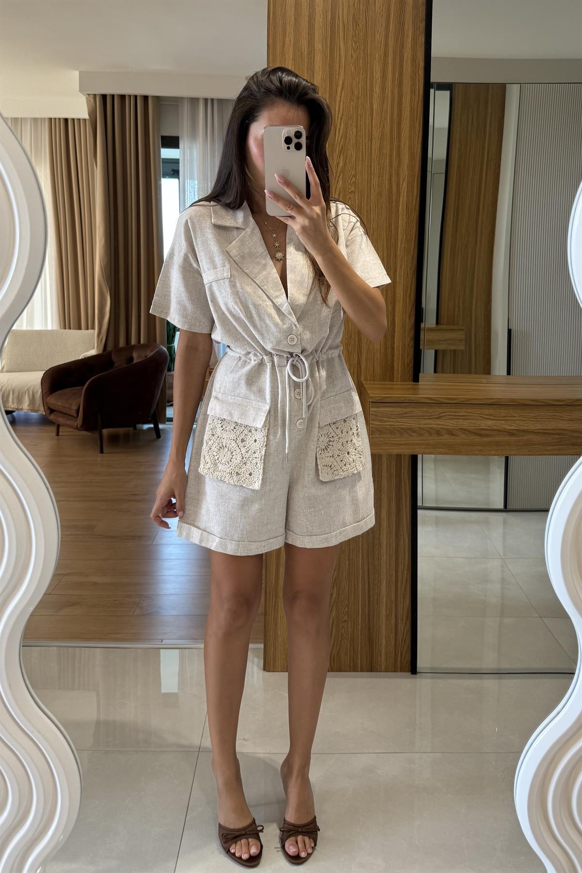 Enviro Keten Cebi Nakışlı Tulum