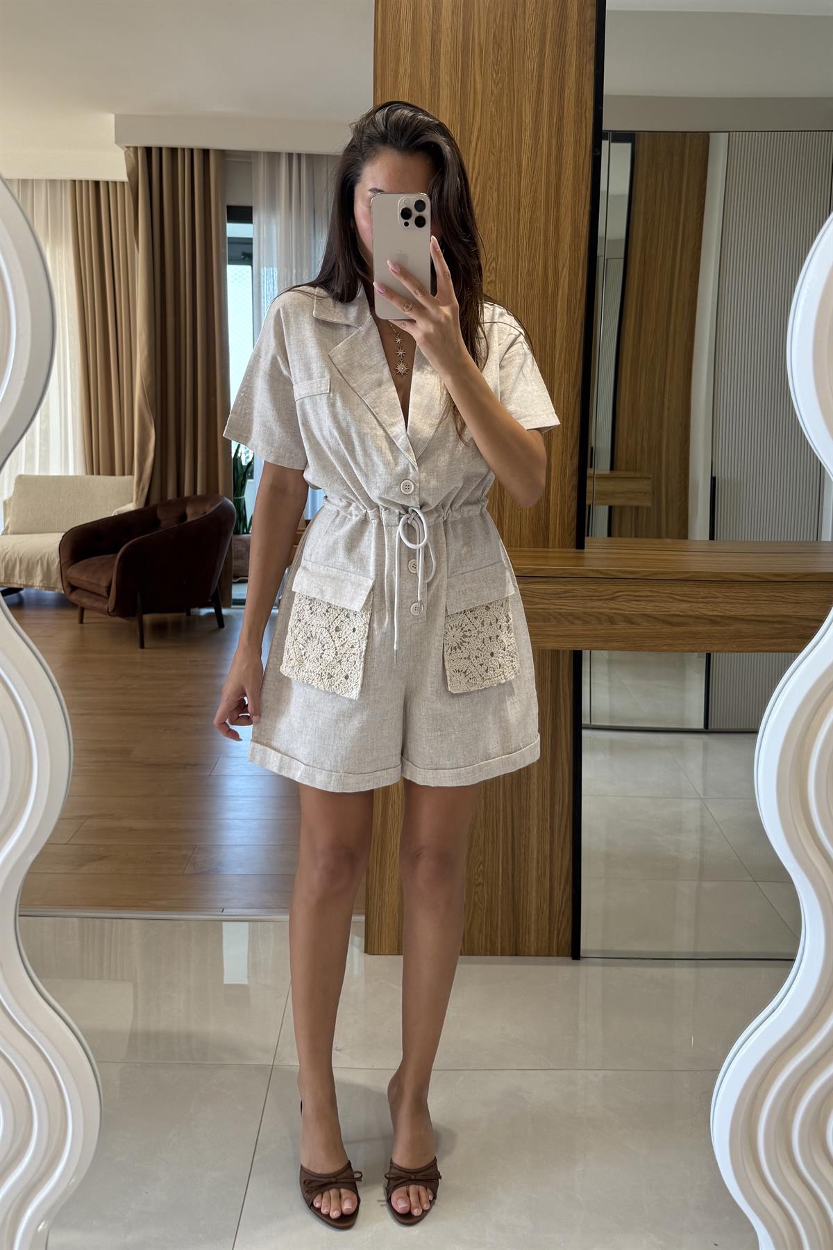 Enviro Keten Cebi Nakışlı Tulum