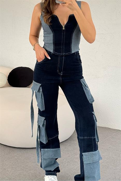 Ernesrt Kargo Cep Detaylı Tasarım Denim Takım