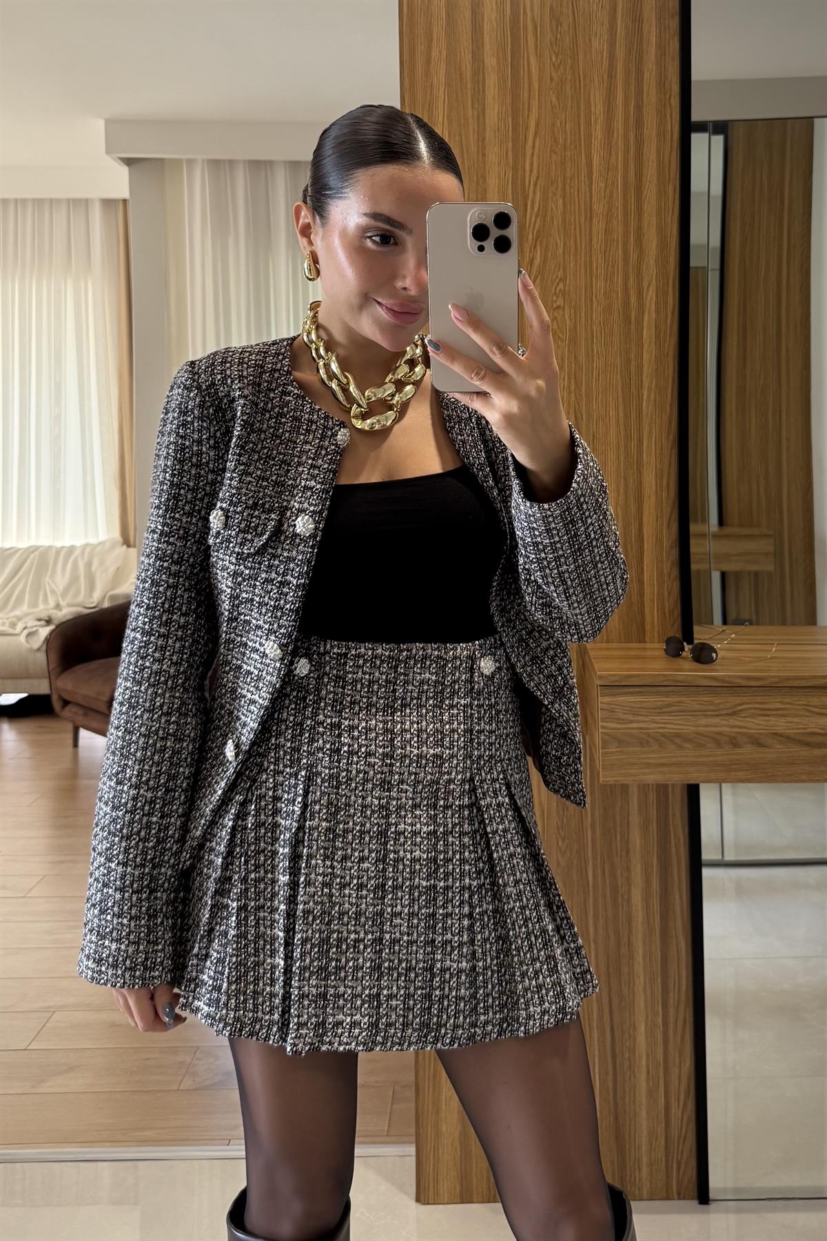 Ernesto Pileli Tüvit Şort Etek