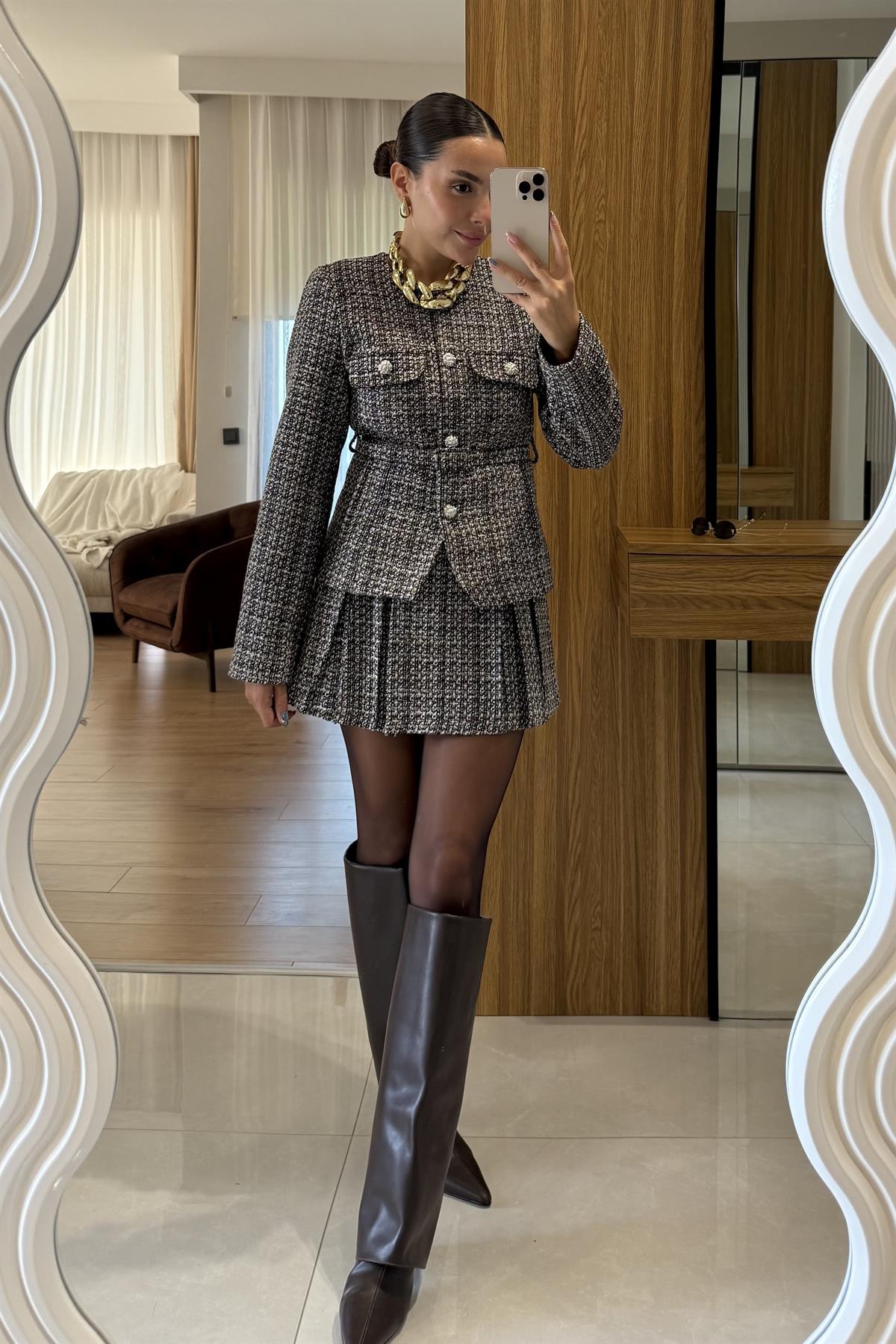 Ernesto Pileli Tüvit Şort Etek