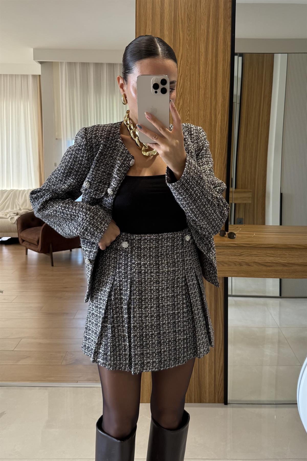 Ernesto Pileli Tüvit Şort Etek