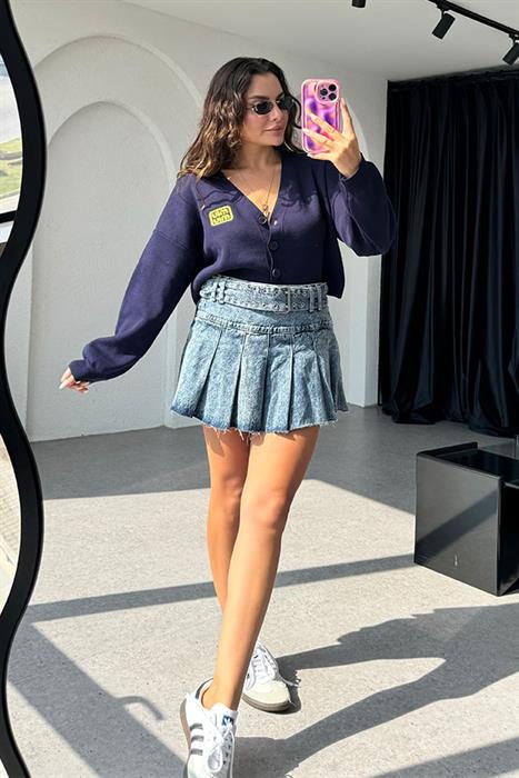 Evelin Kemerli Denim  Etek 