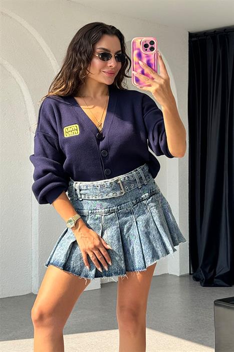 Evelin Kemerli Denim  Etek 