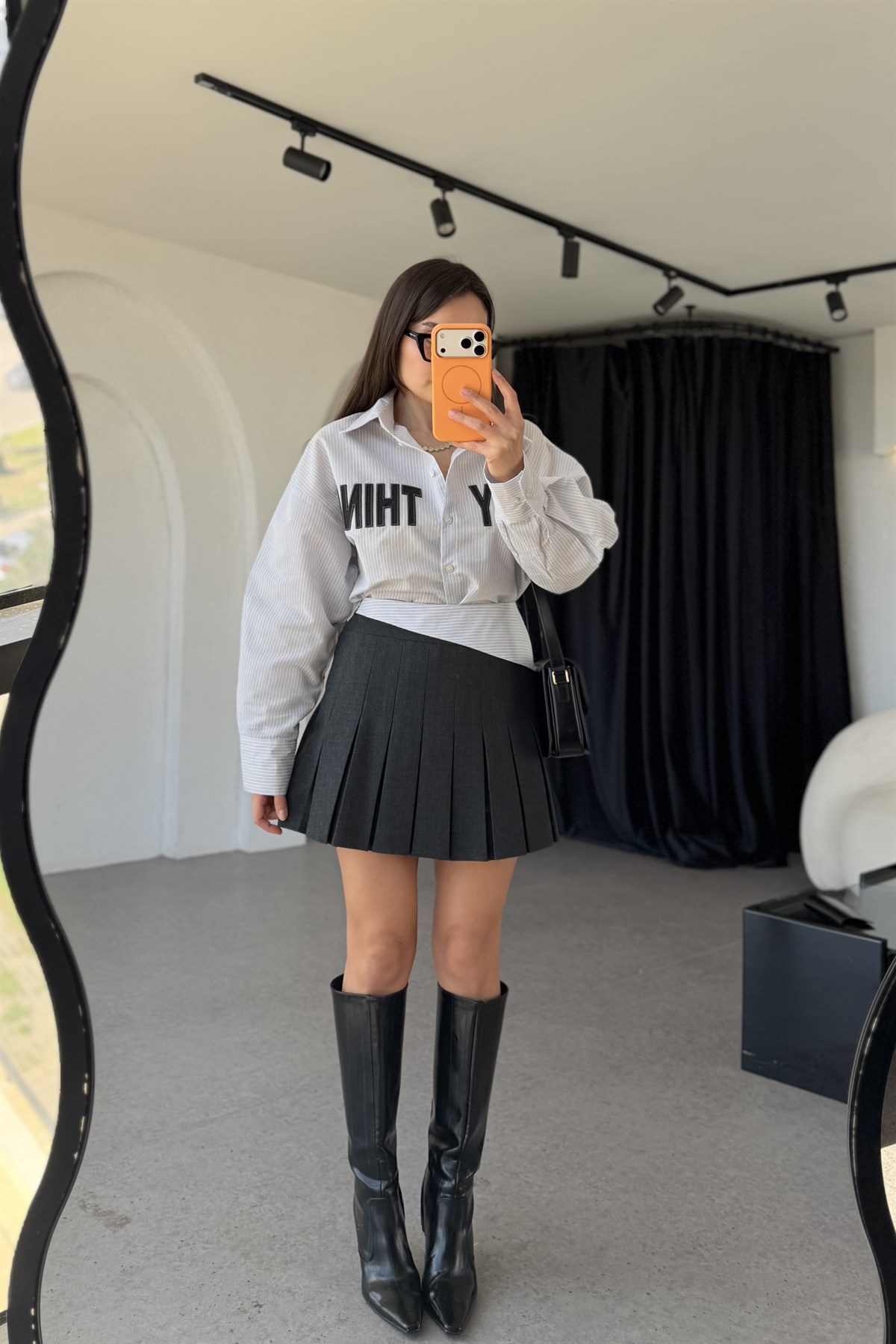 Everything Bel Detaylı Pileli Şort Etek