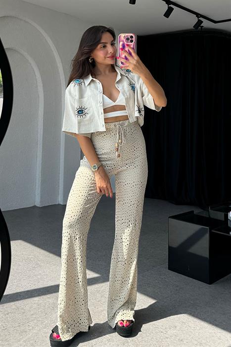 Evora  Göz işleme Detaylı Vatkalı Gömlek 