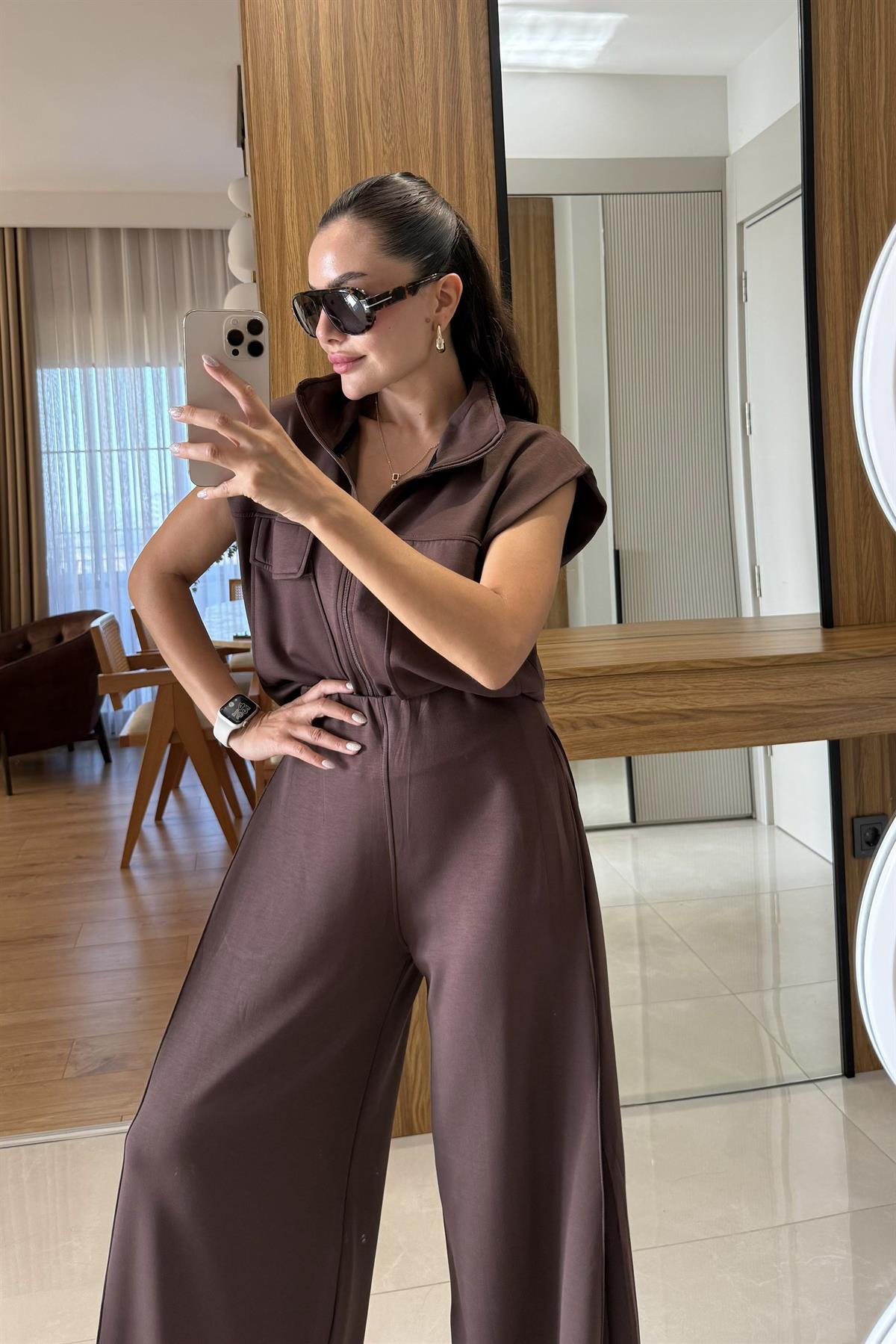 Fauna Kahve Modal Cep Detaylı Takım