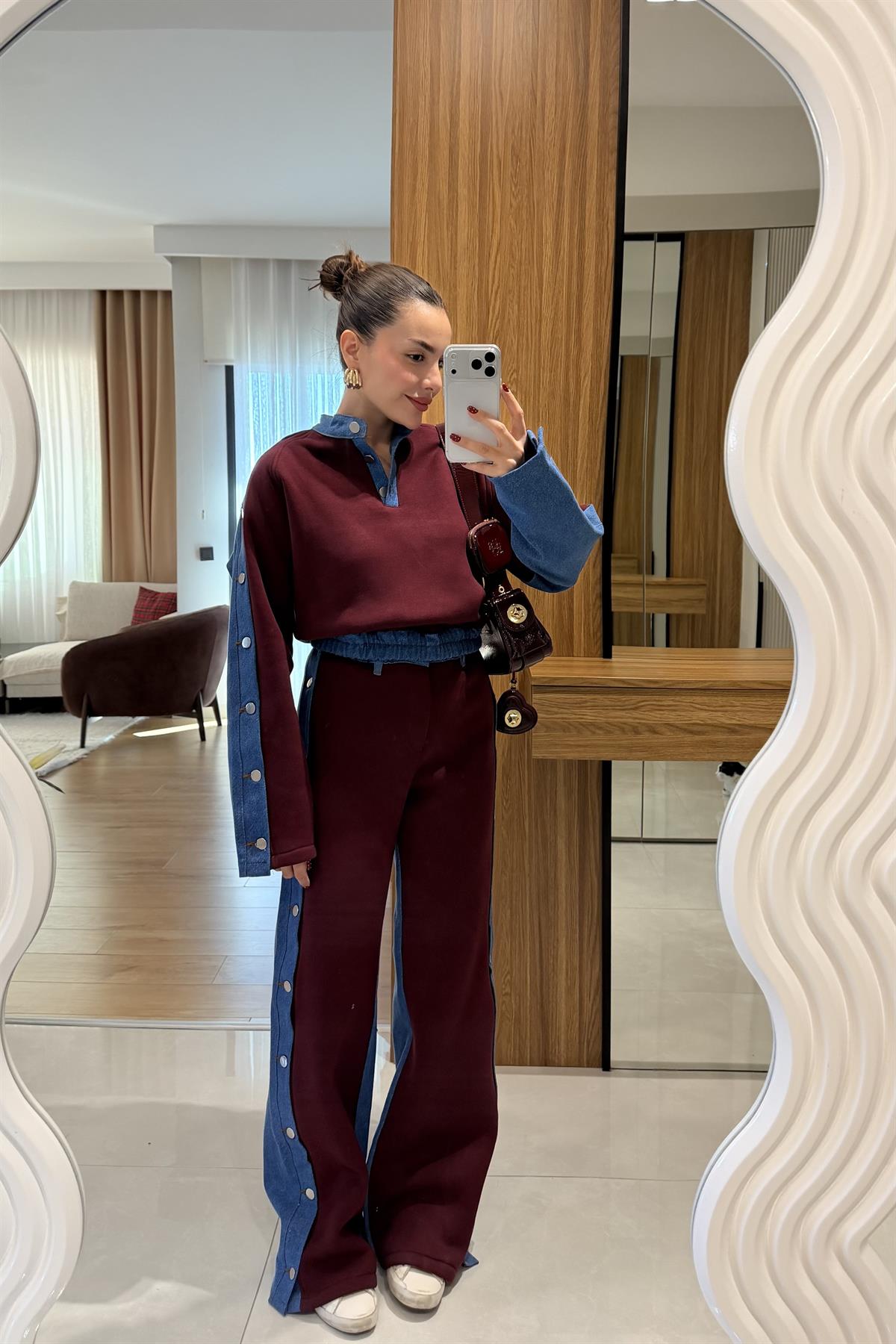 Felicity Bordo Kot Karışımlı Şardonlu Takım