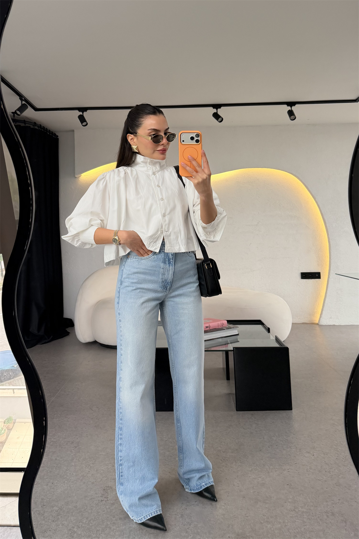 Fierce Lightblue Yüksek Bel Wide Leg Jean