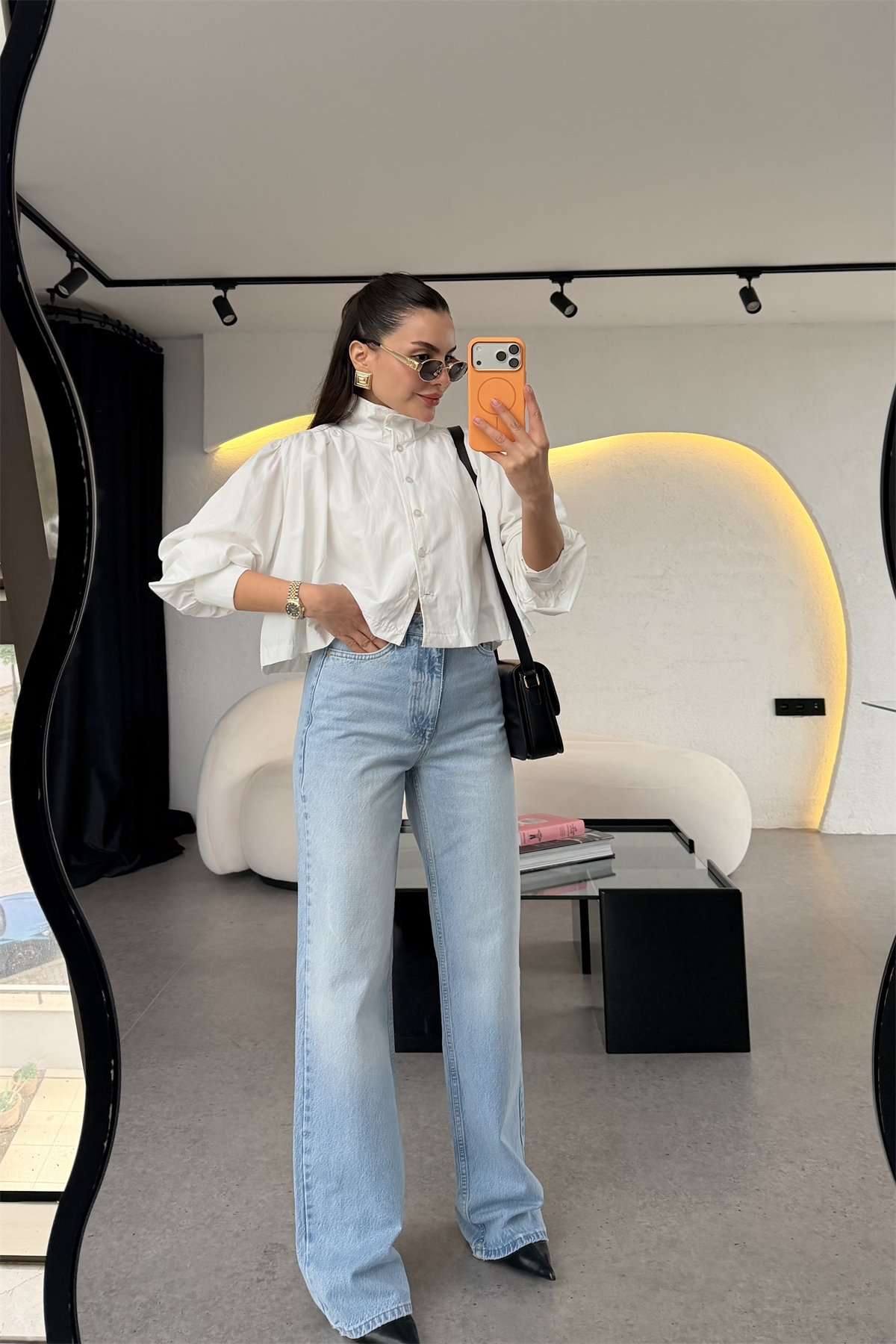 Fierce Lightblue Yüksek Bel Wide Leg Jean