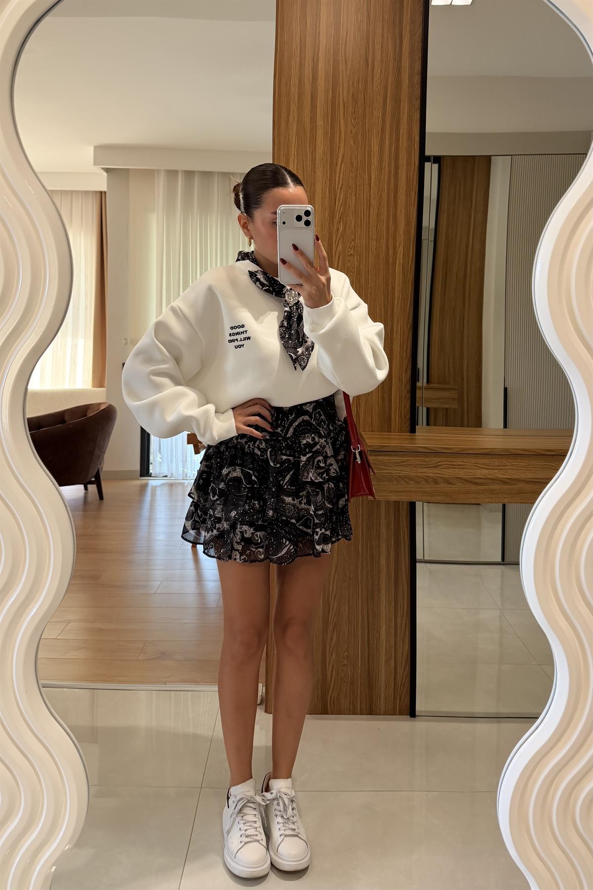 Fiorella Etnik Fırfırlı Etek