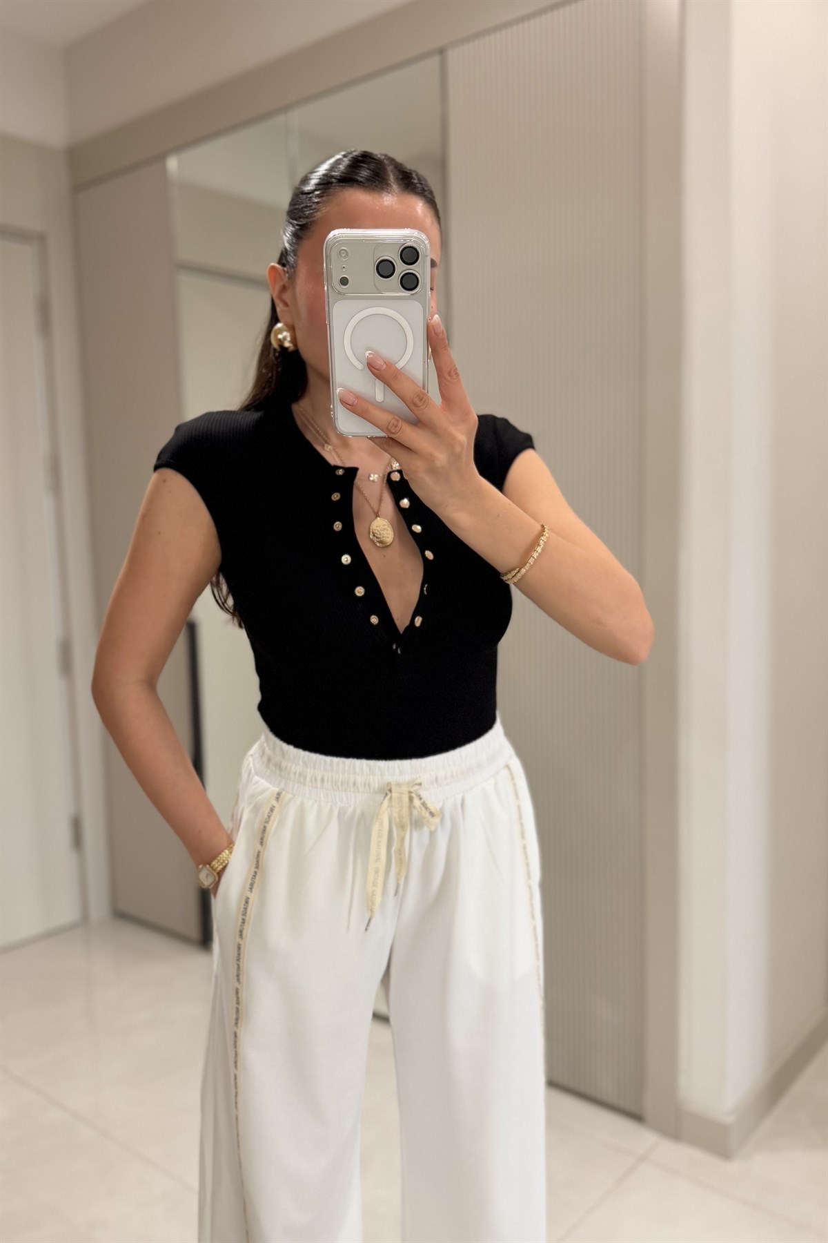 First Siyah Fitilli Dilvin Body