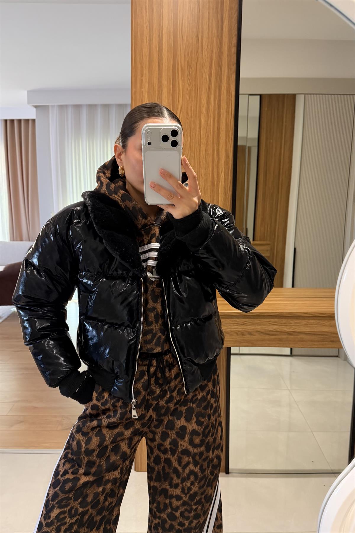 Flayde Siyah Yumuşak Yakalı Mont