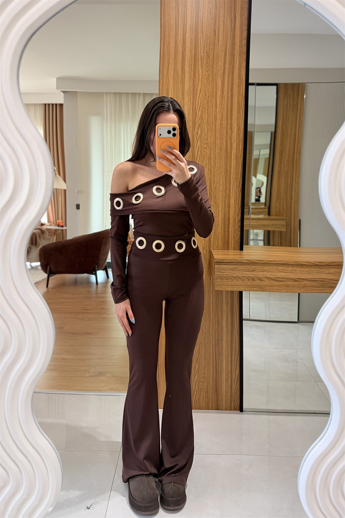 Flora Kahve Tasarım Halka Takım