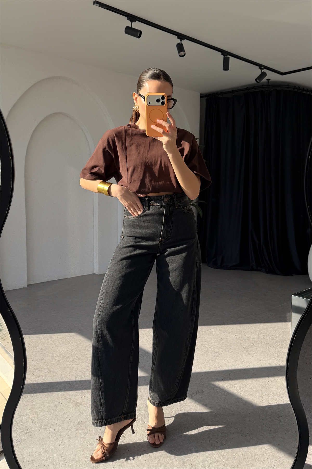 Forel Siyah Baggy Jean