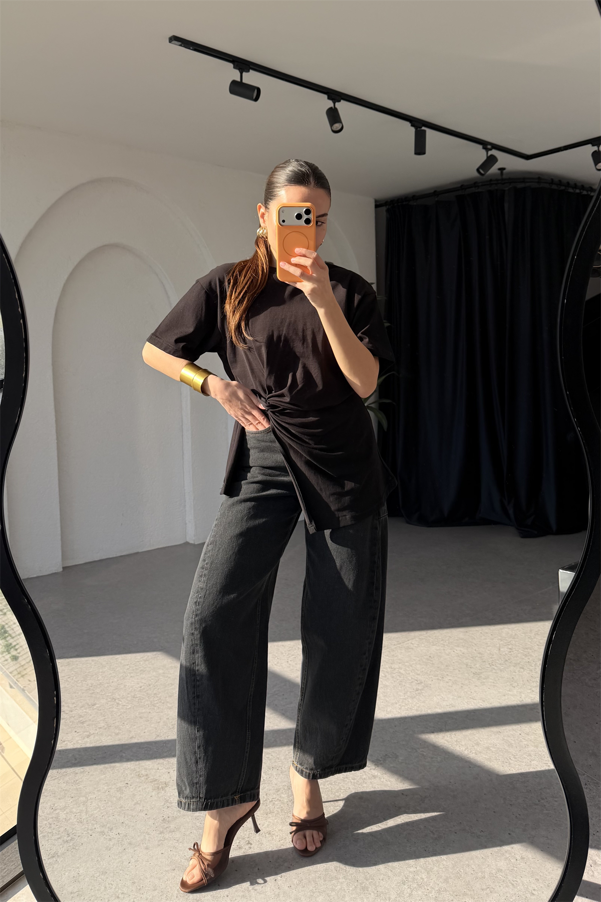 Forel Siyah Baggy Jean