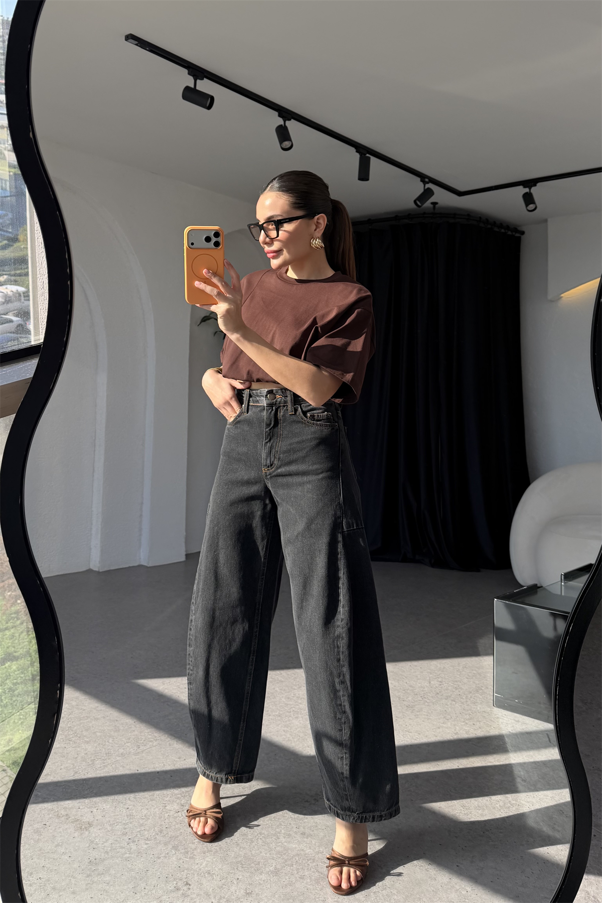 Forel Siyah Baggy Jean