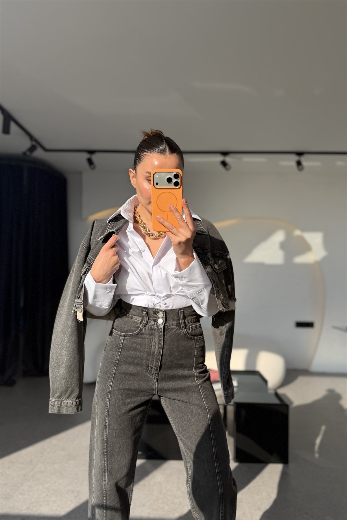 Frend Beyaz Kuşgözü Detaylı Poplin Gömlek