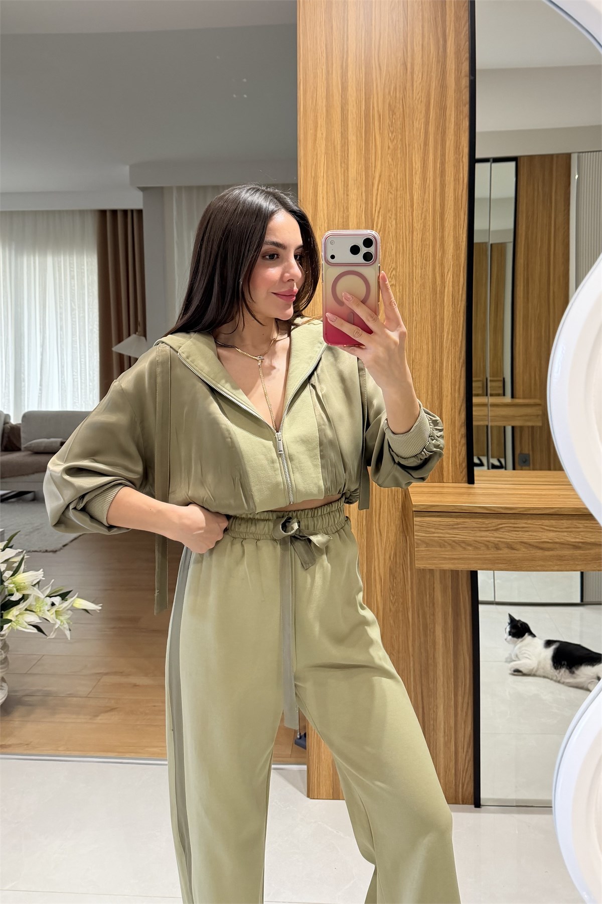 Frigo Haki Saten Karışımlı Takım