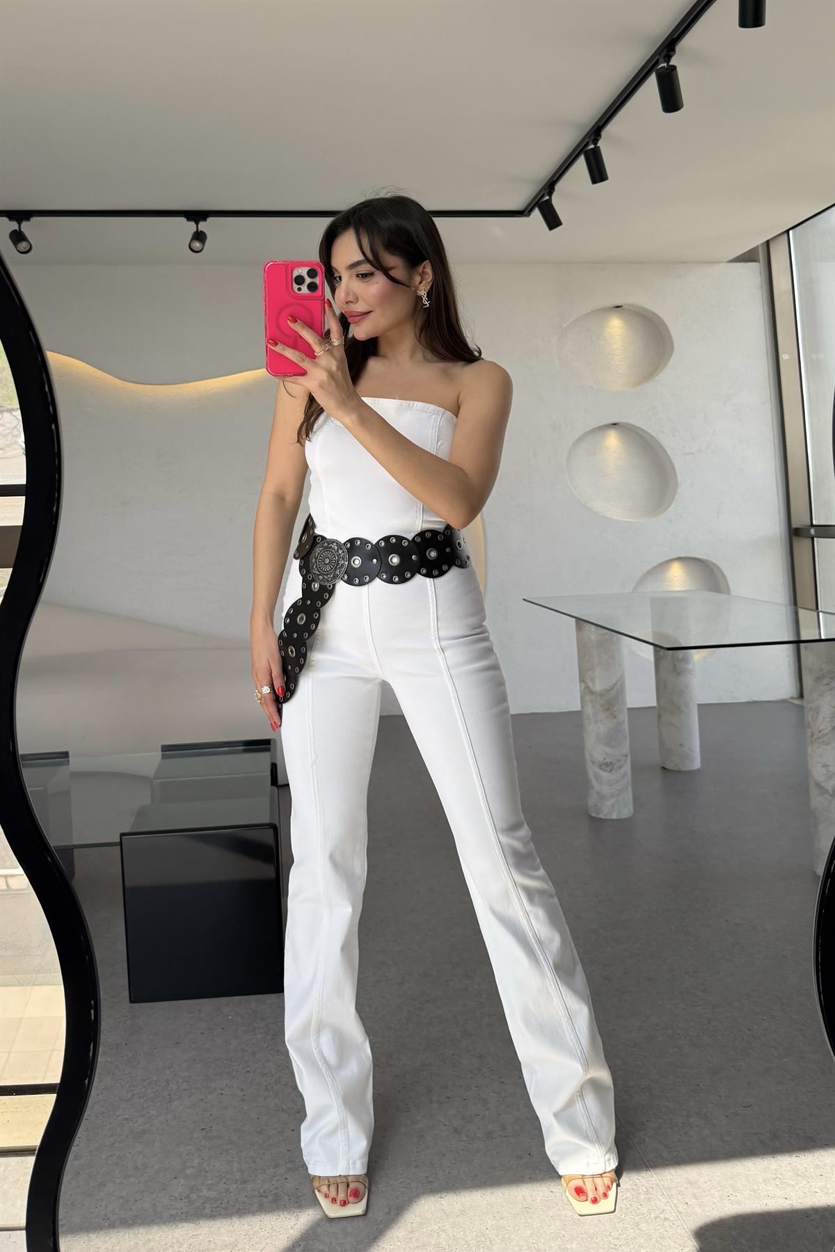 Frodo Beyaz Straplez Tulum 