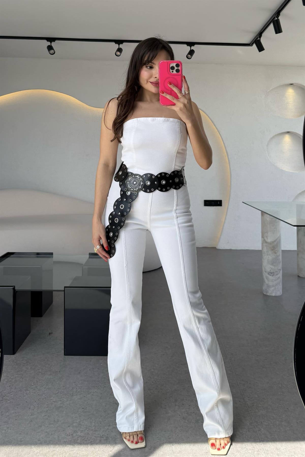 Frodo Beyaz Straplez Tulum 