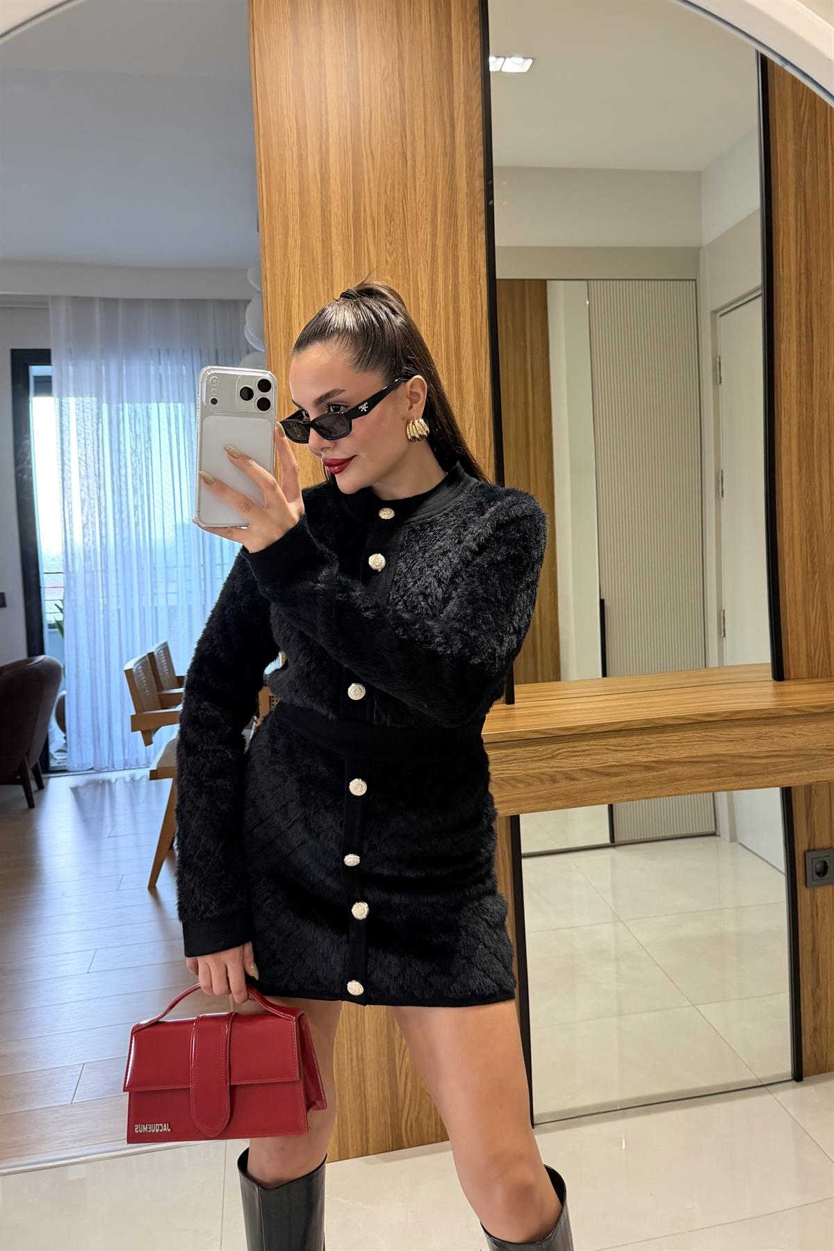 Froma Siyah Dokulu Triko Takım