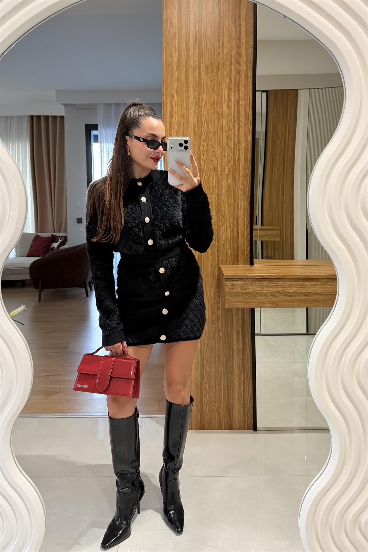 Froma Siyah Dokulu Triko Takım