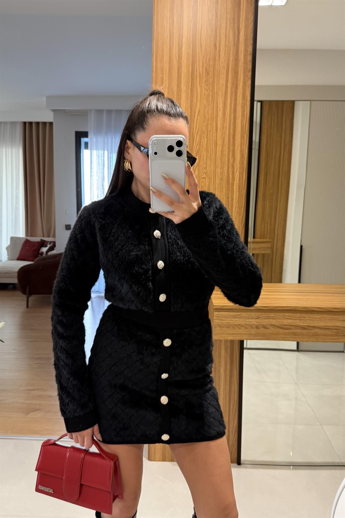 Froma Siyah Dokulu Triko Takım