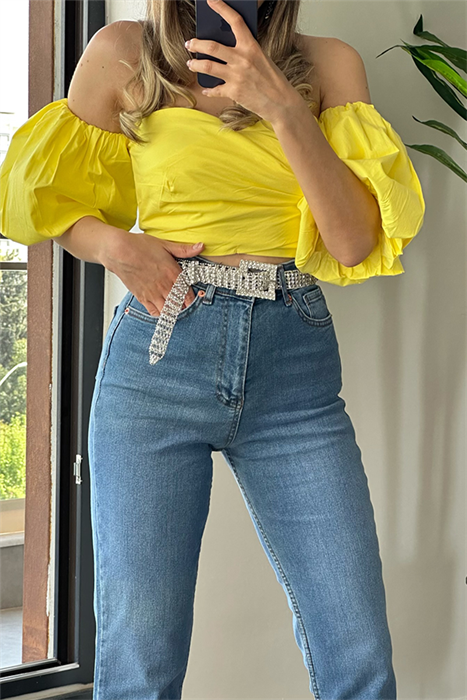 Full taşlı tasarım silver kemer